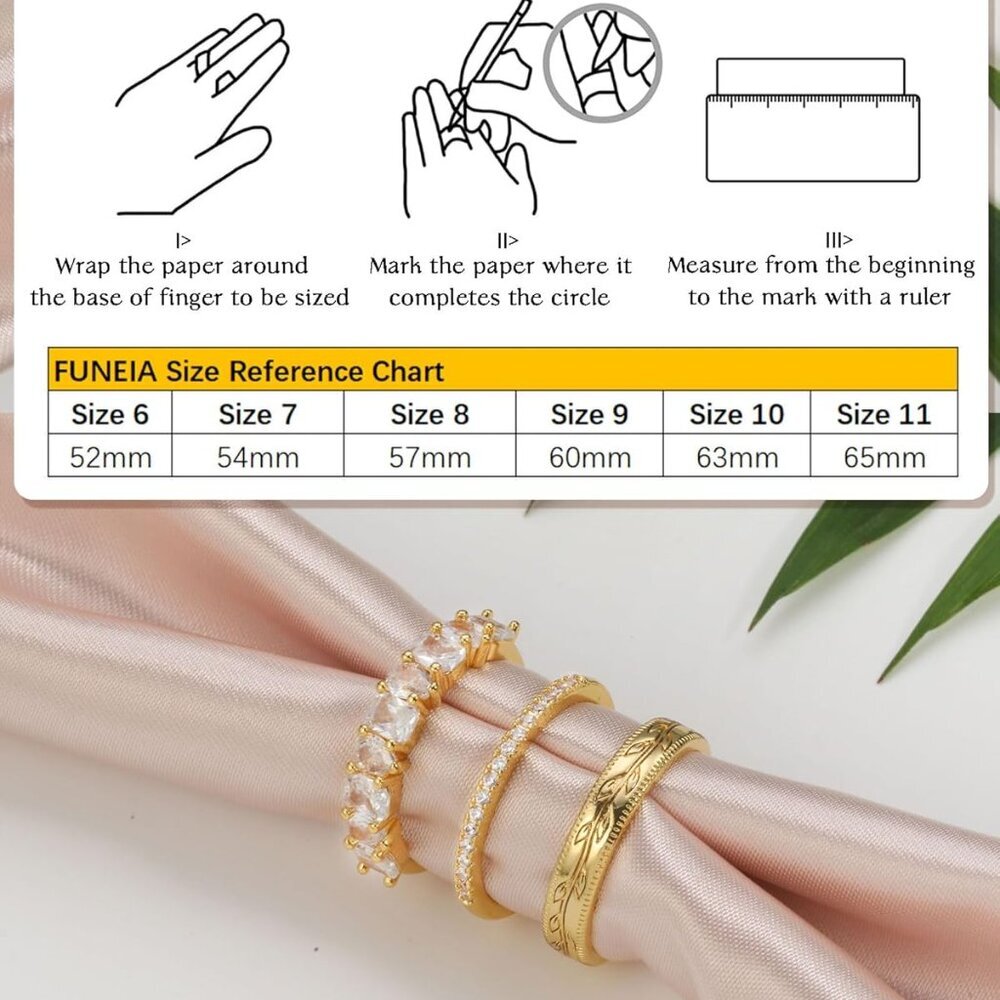 Versatile Stackable Gold Ring Set - Durable Cubic… - image 5